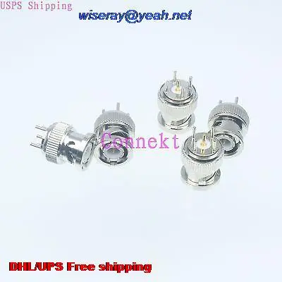 

DHL/EMS 300pcs Connector BNC male plug solder PCB mount Straight-A3