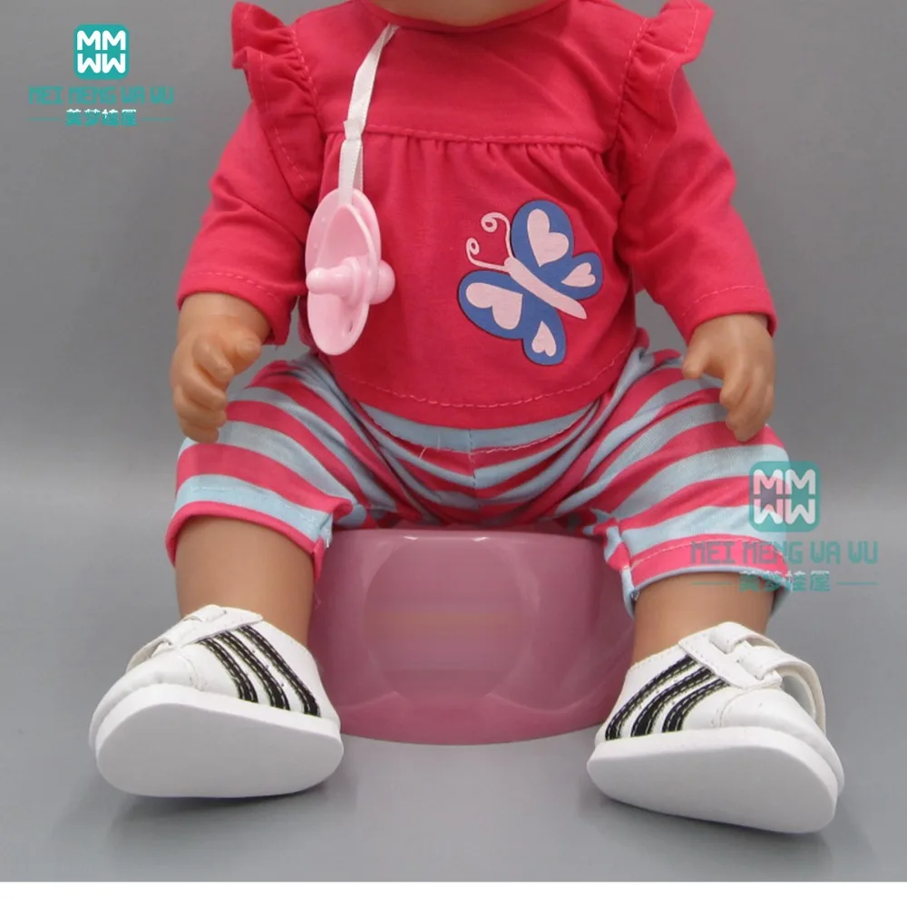 Одежда для кукол подходит 43 см аксессуары для новорожденных куклы футболка шорты соска и Детская резинка для волос
