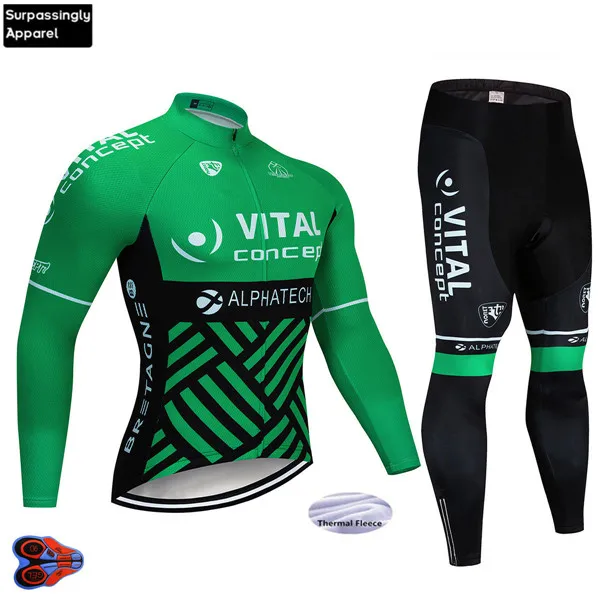 Picture Color Зима VITAL Pro велосипедная майка 16D колодки велосипедные брюки набор Мужские Ropa Ciclismo термальная флисовая велосипедная Одежда Майо кулот - Цвет: Picture Color