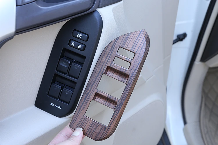 4 шт. LHD для Toyota Land Cruiser Prado FJ150 150- сосновая древесина зерна ABS Кнопка подъема окна автомобиля рамка отделка