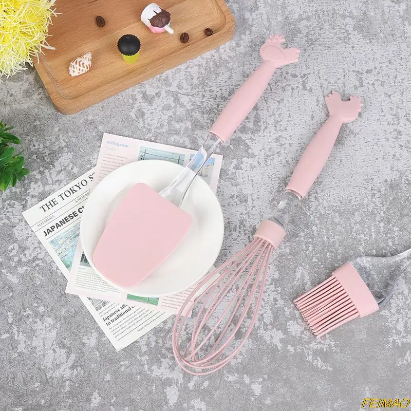 3Pcs/set Silicone Spatula Brush Whisk Baking Tools Accessories Kitchen Utensils Mermaid Tail Design | Дом и сад