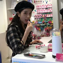 Черно-розовый Ким Jisoo Меховой берет шапка кепка осень зима Kpop Idol шерстяные художники береты шапки s унисекс