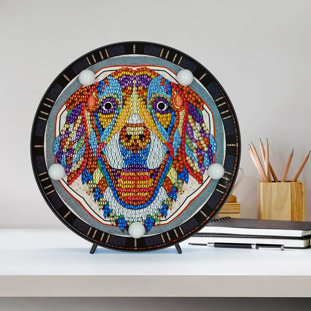 DIY Ручная точечная дрель моделирующая лампа животное алмазная живопись украшение спальни#3O10