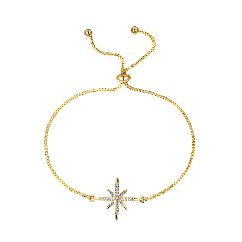 WEIMANJINGDIAN бренд элегантный Starburst CZ кубический цирконий Кристалл Регулируемый браслет для женщин