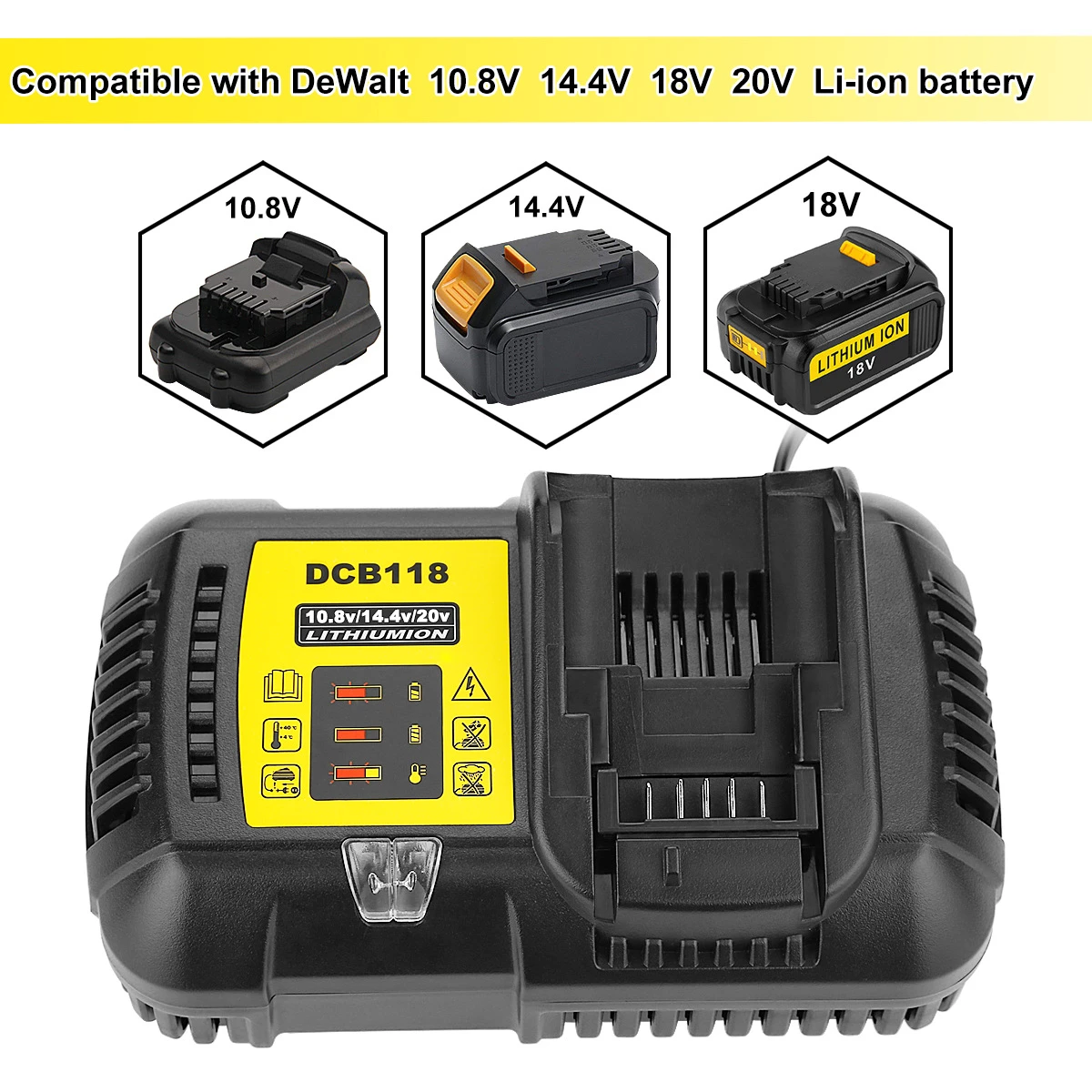 Cargador de batería de de litio de buena calidad, accesorio para Dewalt V 12V 14,4 V 18V Dcb101 Dcb140 Dcb105 DCB112|Piezas para herramientas| - AliExpress