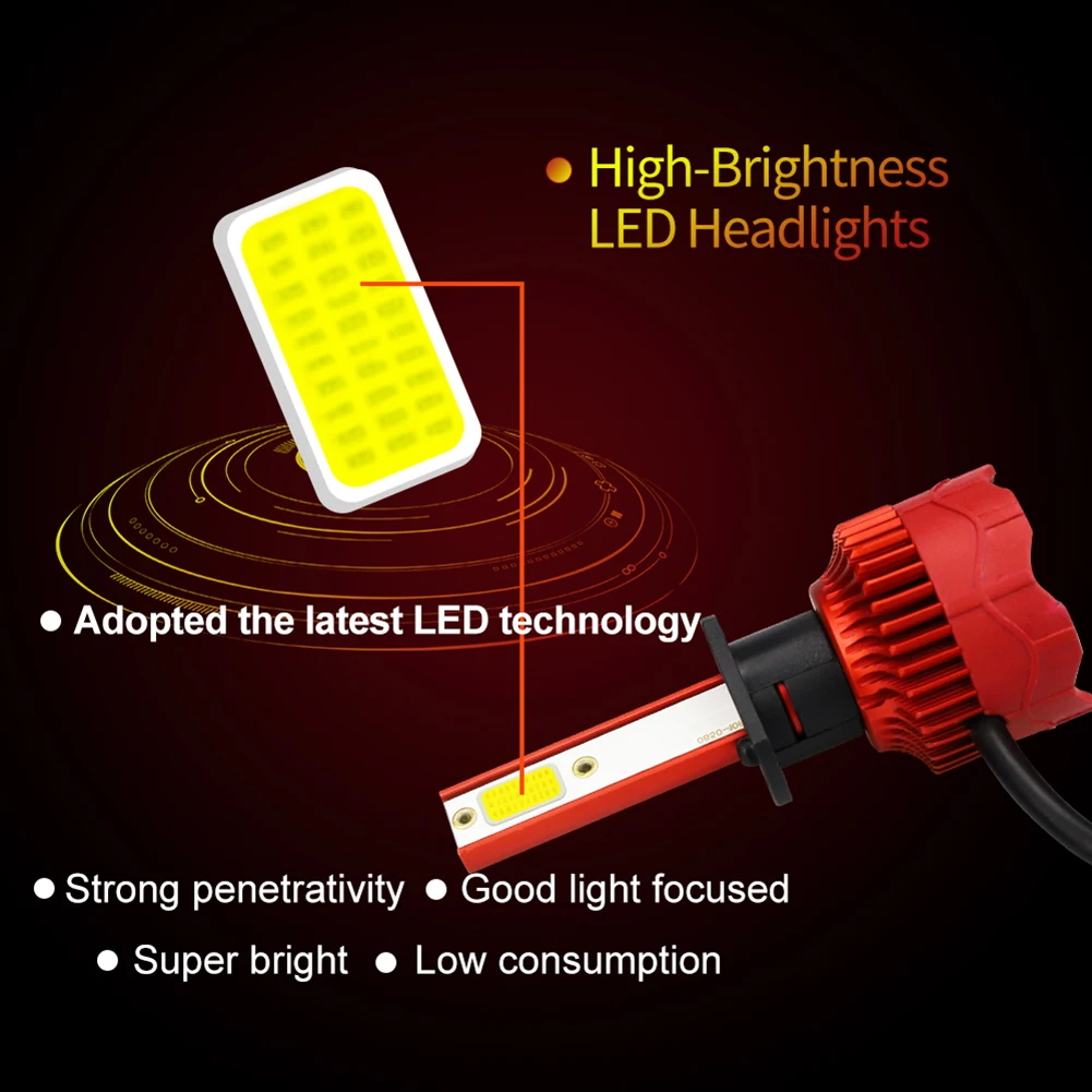 Светодиодный налобный фонарь H7 светодиодный комплект H1 H3 H4 H11 9005 9006 IP68 8000lm