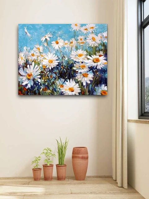 Kit Pintar Por Números Para Adultos - Lienzo 40x50 Cm, Pinturas Acrílicas Y Pinceles, Paisaje Jardín, Relajante Y Decorativo
