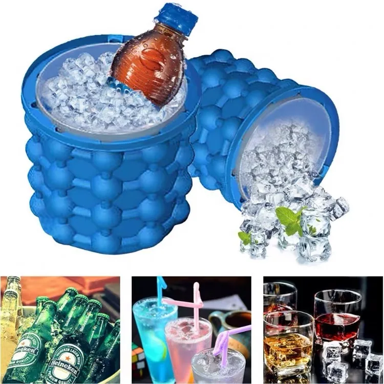 

120 Lattices Silicone Ice Bucket Wine Ice Cooler Cube Maker Beer Cabinet Space Saving Kitchen Tools Drinking Whiskey Freeze