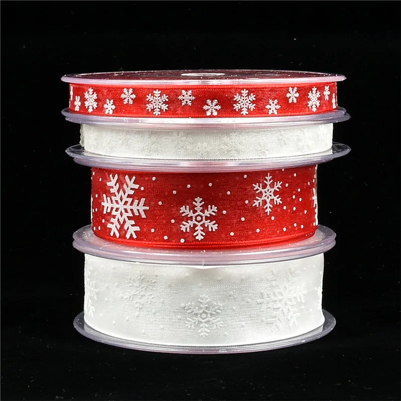 55 ярдов белая красная лента-веревка из органзы Лента DIY бант подарочная упаковка Рождественские елки ремесла корсажные ленты подарочные украшения