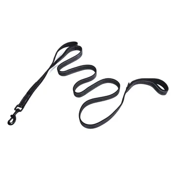 

Reflective Dog Leash 180CM Dog Collar Padded Traffic Handle Extra Control Nylon Dog Leash Safety Training Double Handles Lead