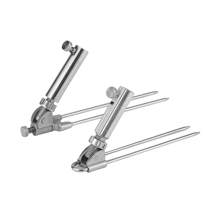 Stainless Steel Rod Racks Fishing Stand Rod Holder Pole Mount Portable Outdoor Silver Rod Rack