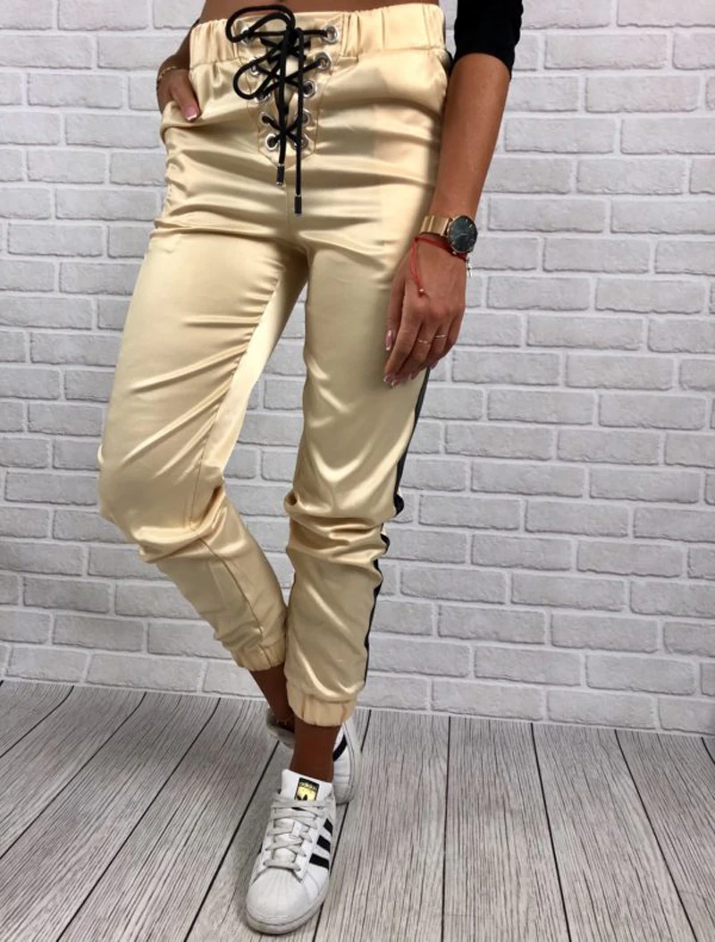 3 цвета женские осенние новые модные повседневные штаны женские Jogger Спортивные Брюки Лоскутные хип хоп Уличная Повседневная одежда