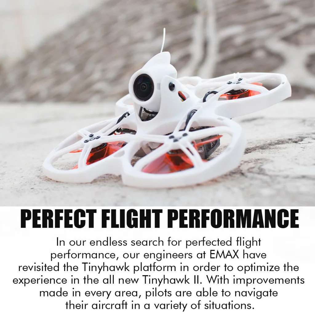 Квадрокоптер EMAX Tinyhawk II 75 мм 1-2S Whoop FPV RC BNF RTF w/ FrSky D8 Runcam 2 камеры 25/100/200 МВт VTX ESC |