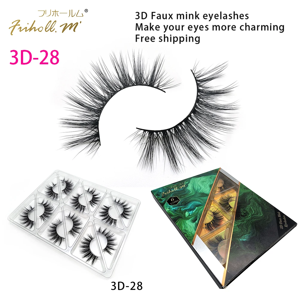 Friholl. m LK05 6 пар Длинные мягкие шелковые ресницы 3D Искусственные норковые ресницы натуральные накладные ресницы Популярные Накладные ресницы для макияжа