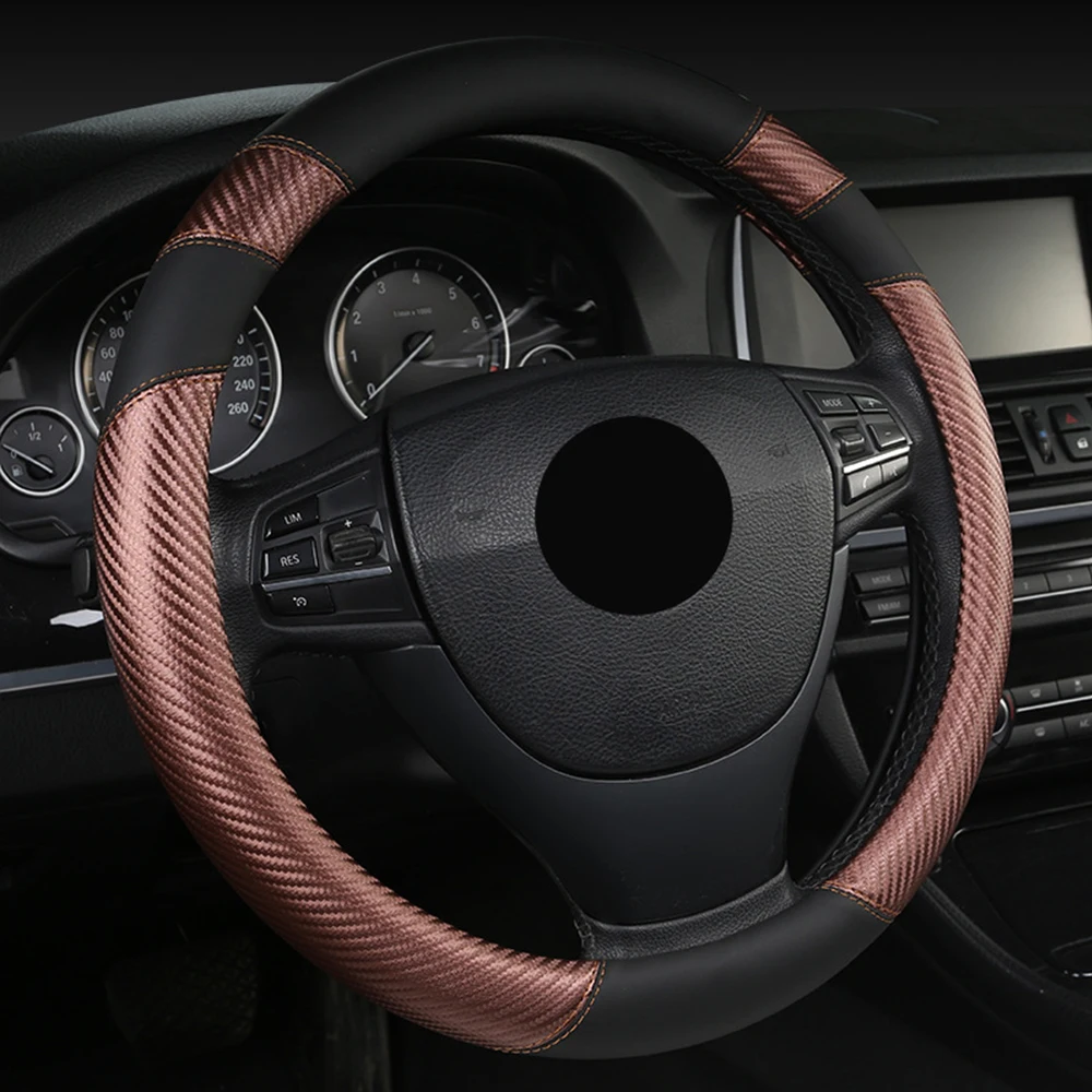 Универсальный чехол на руль подходит для Mazda Demio Mazda 2 Axela Mazda 3 CX-3 CX-5 Audi A1 A3 A4 A5 A6 Q2 Q3 Q5 Lexus CT NX и т. д - Название цвета: Coffee