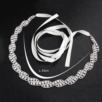 

Rhinestone Belt Alloy Electroplate Wedding Dress Belt for Bride Bridesmaid -MX8