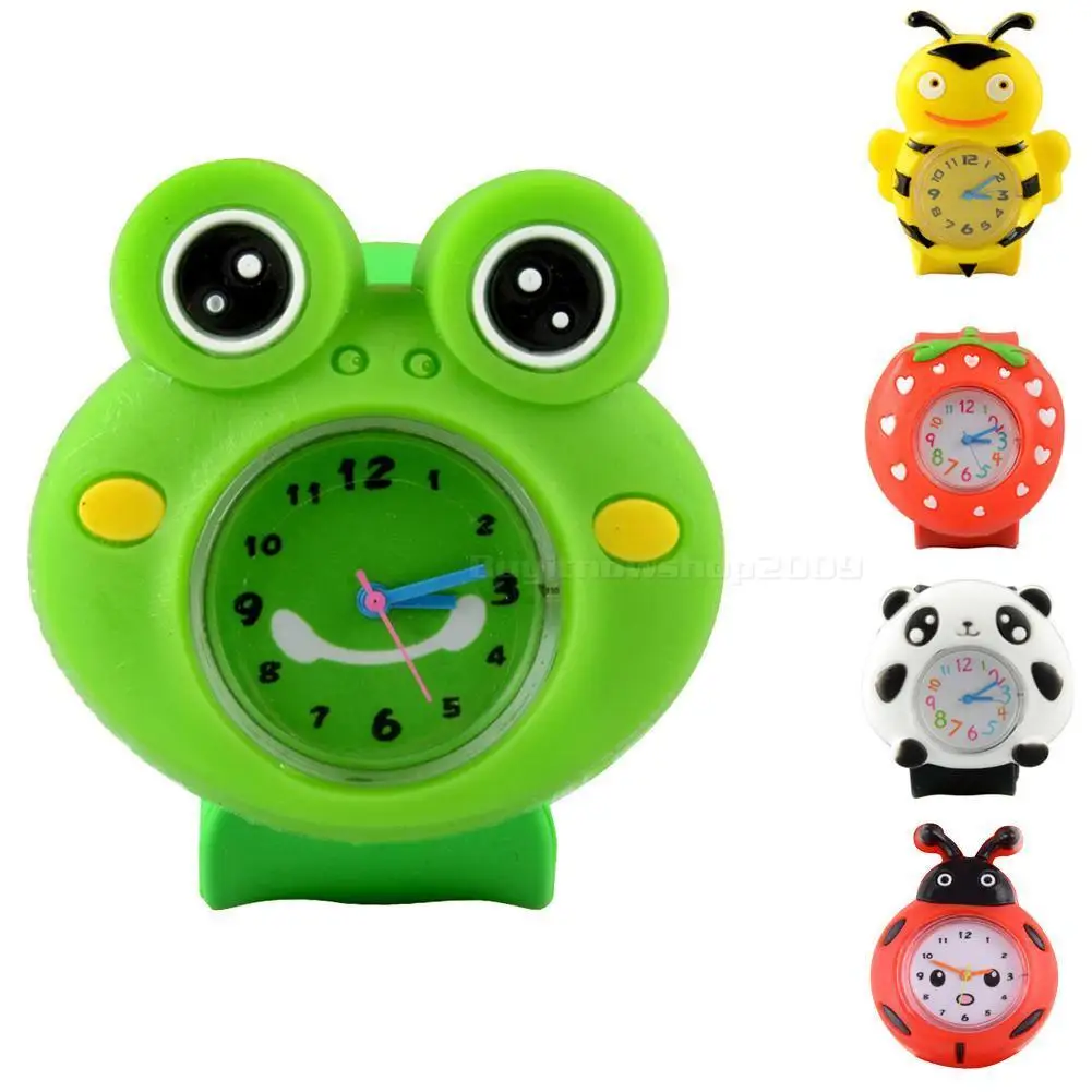 Candy Colors 3D Cartoon Children's Watches Quartz WristWatch Sports Silicone Slap Watch For Kid Toys afbeelding