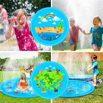 

66.92inch Outdoor Water Sprinkler Toys for Kids Toddlers , Water Wading Pool for Dogs