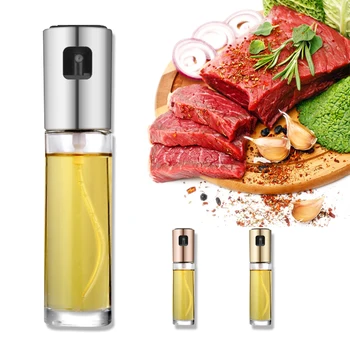 

100ML Oil Spice Bottle For Kitchen Cooking Tool Olive Oil Spray Bottle Spice Jar BBQ Glass Vinegar Stainless Steel Spray Bottle