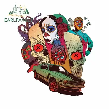 

EARLFAMILY 13cm x 11.8cm for Tattoo and Rock Festival Camper Truck Decal Fashion Fine 3D Funny Trunk Car Stickers for Vehicle