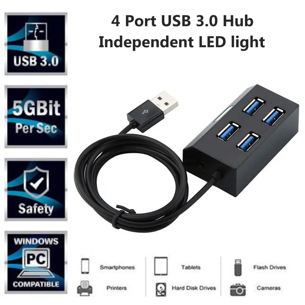 4 порта Высокоскоростной usb-хаб несколько для MacBook Pro настольный USB 2,0 разветвитель адаптер для ноутбука портативный мульти usb-порт для док-станции Hab HU
