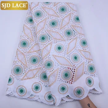 

Hot Sale African Dry Lace Fabric High Quality Swiss Voile Lace In Switzerland Punch Cotton Lace For Nigerian Daily Dress 1754B