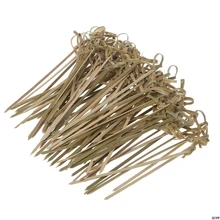 Одноразовые Бамбуковые Галстуки шпажки с узлом витые концы Коктейльные продукты Фруктовые палочки вилки буфет кекс топперы вечерние Dec