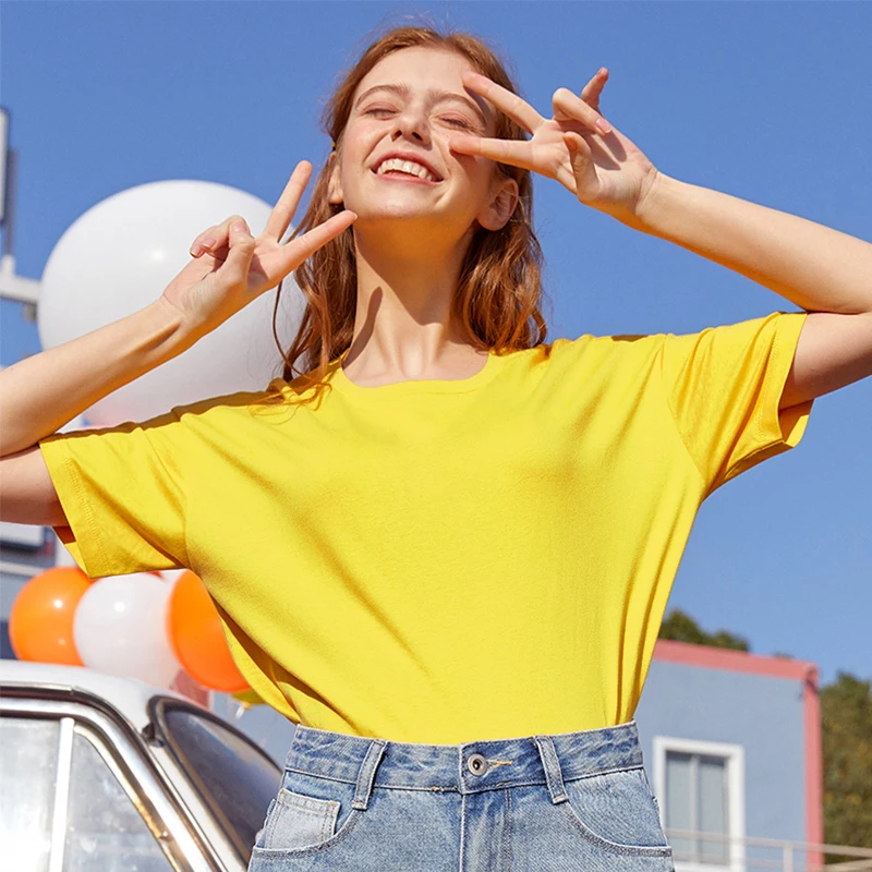Fascinante Caballero lámpara Camisetas de moda para mujer, remera Harajuku deslumbrante de color amarillo  limón para mujer, playeras Y2k para mujer, Tops sólidos negros  personalizables 2020 - AliExpress Ropa de mujer