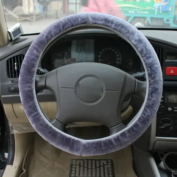 

Fashionable Design Plush Soft Steering Wheel Cover Needle Thread Anti-slip Hand Sewing Steering Wheel Cover