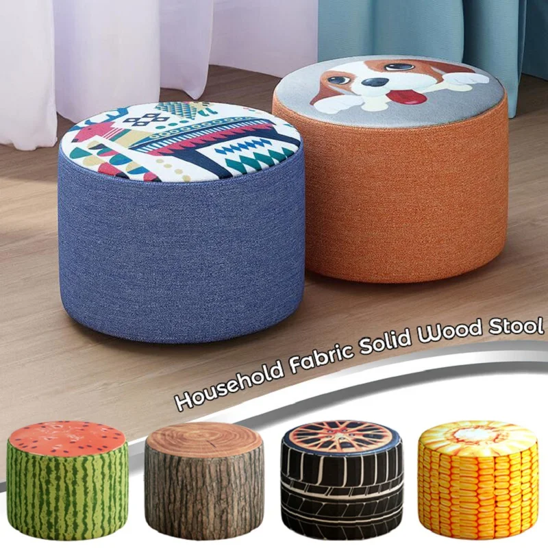 

Стул Ленивый, креативный низкий стул из массива дерева для дома, гостиной, спальни, сменный тканевый круглый стул для ног