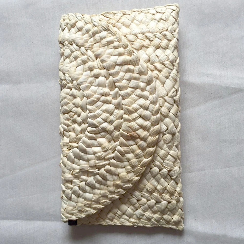 Fashion Women Boho Straw Knitted Clutch Braided Handbag Purses Summer Beach Bag Purse Holder