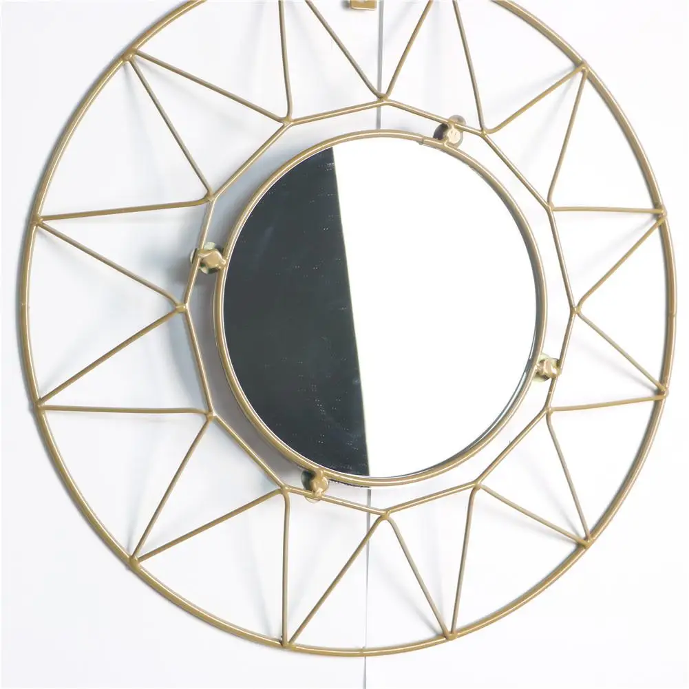 Европейское металлическое настенное зеркало круглое декоративное зеркало для гостиной офиса