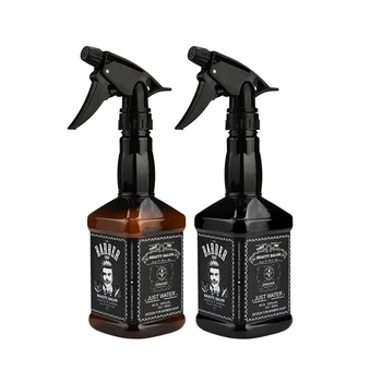 

2 Pcs 650Ml Hairdressing Spray Bottle Salon Barber Hair Tools Hair Cutting Water Sprayer, Brown & Black