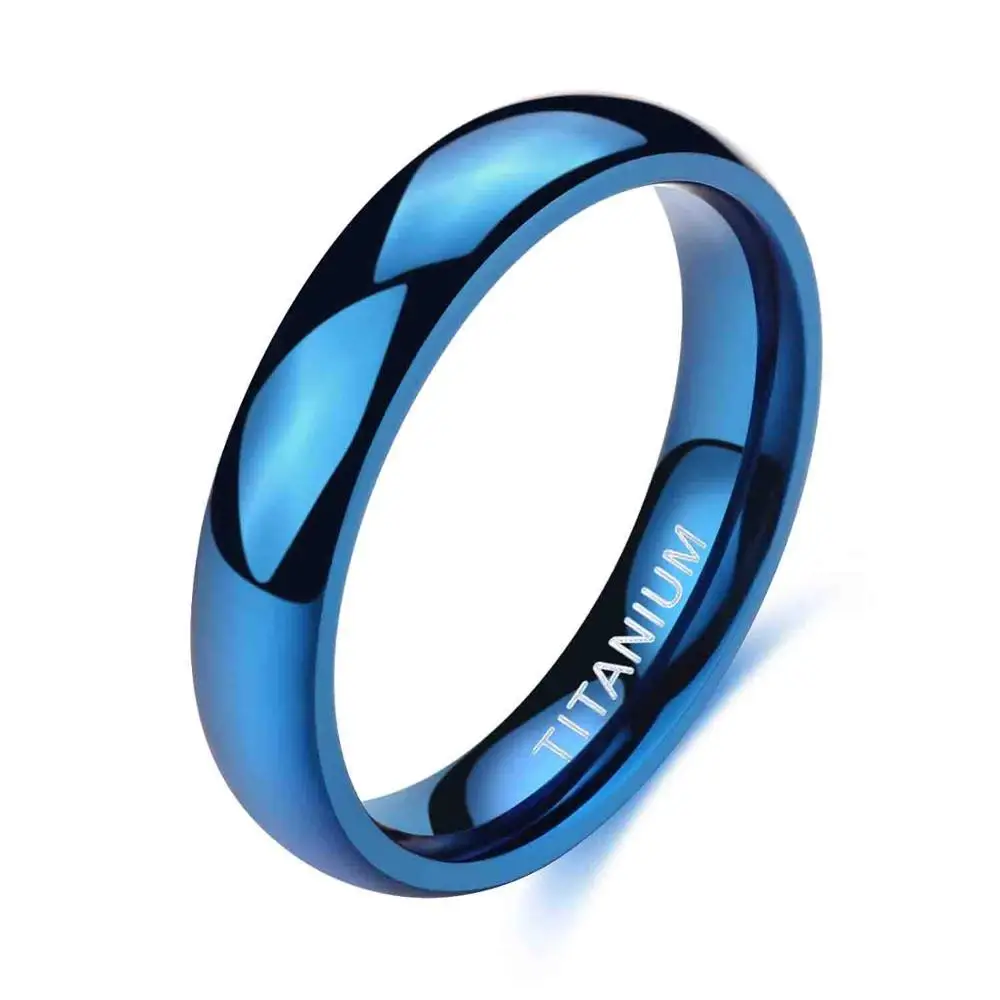 So men 4 мм синяя мужская Обручальная лента титановые кольца обручальные кольца для женщин никогда не выцветают полированные вечерние кольца Прямая поставка - Цвет основного камня: Blue