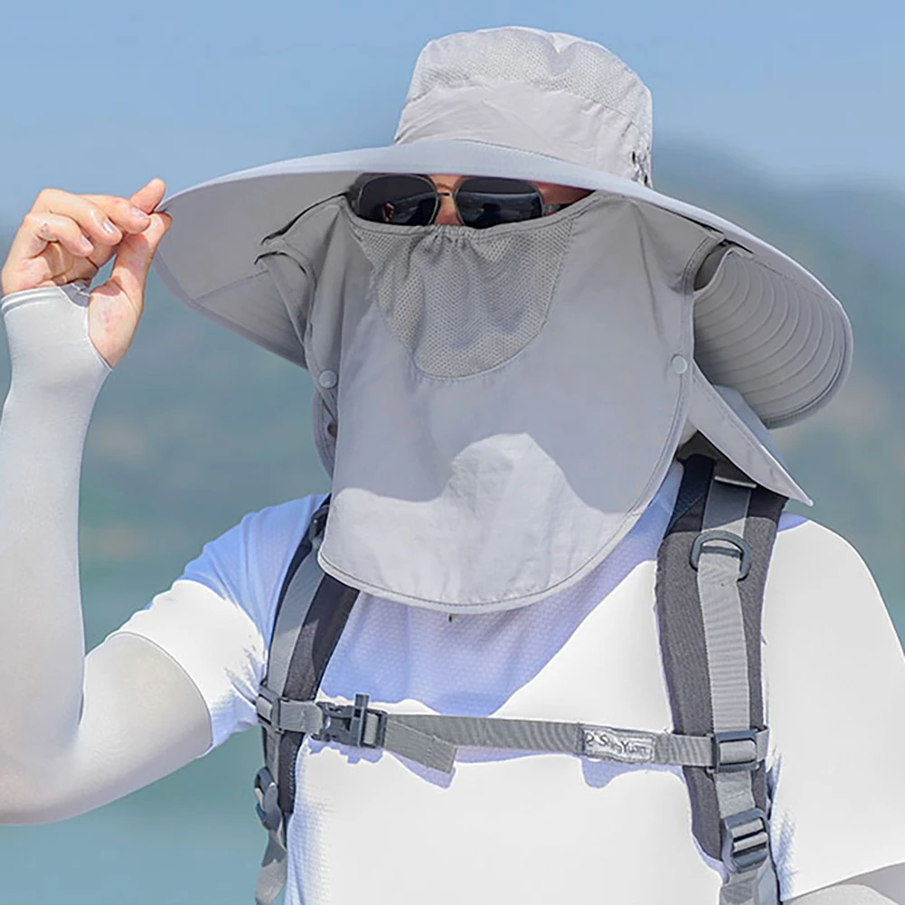 Новая наружная Кепка с широкими полями Солнцезащитная ветрозащитная быстросохнущая маска для лица с ушками на шее Рыбацкая Панама