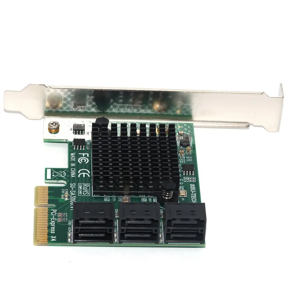 

Pci-E To Sata3.0 Expansion Card 6 Port Sata3.0 Riser Card 6G Ipfs Hard Drive Expansion Card Group Ans
