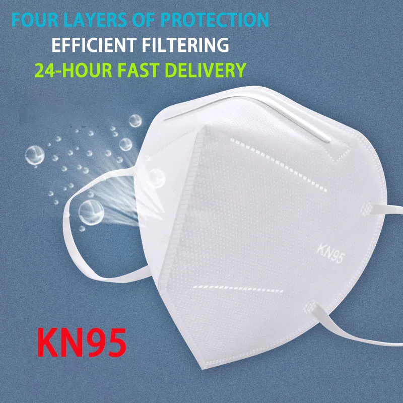 

Fast Delivery KN95 Face Mask Anti Dust Bacterial N95 Mask 4-Layer PM2.5 Dustproof Protective 95% Filtration Mouth Muffle Cover