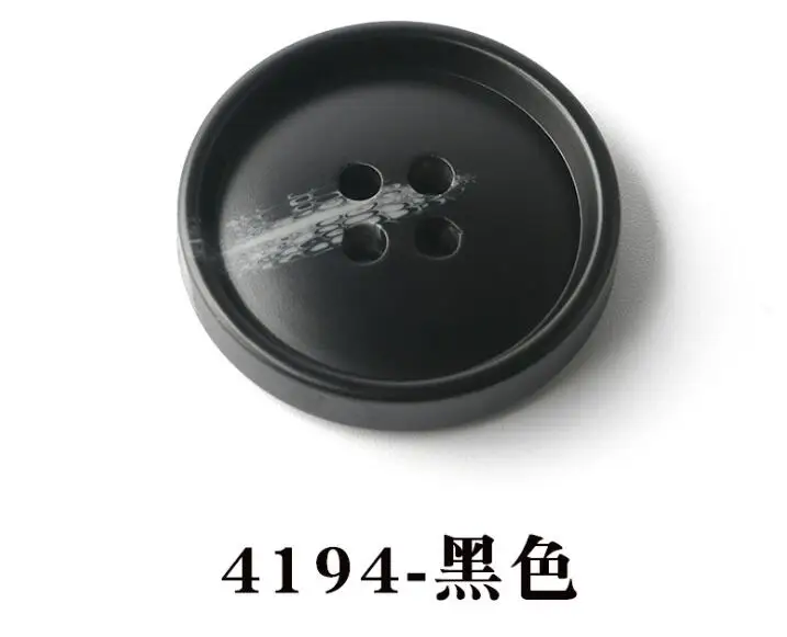 DIY Sewing Accessories Round resin pattern button woolen coat windbreaker black button dress suit pants buttons - Цвет: 4194 black