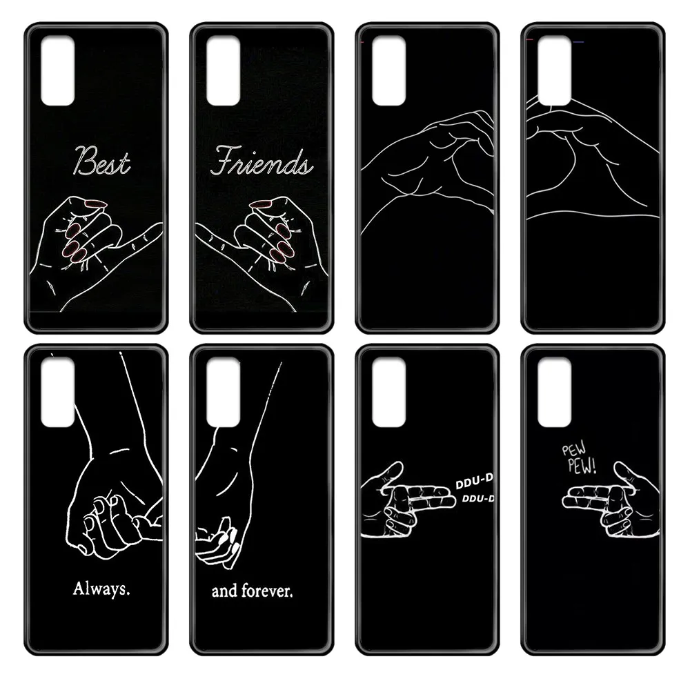 Черный чехол накладка с 3d рисунком love best friends Couples для Samsung Galaxy J S 3 4 5 6 7 8 9 10 Prime Plus Lite
