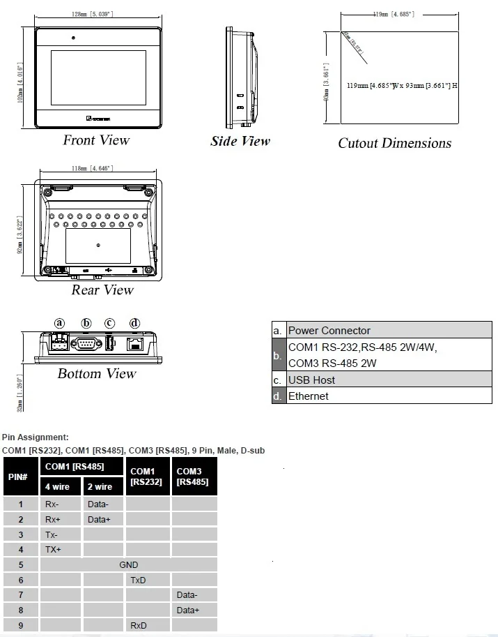 MT8051iP человеко-машинный интерфейс Weinview сенсорный экран 4,3 дюймов Ethernet MT8051iP