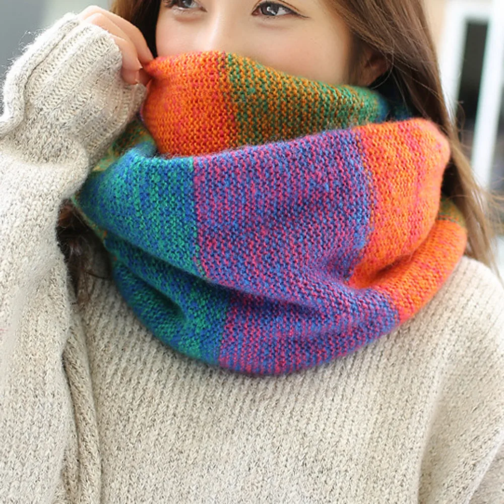 Осенне-зимний модный женский теплый вязаный Снуд капюшон шарф-хомут многоцелевой шарф f длинный шарф шаль обертывание Ring2019#1004 - Цвет: A