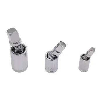 

3Pcs/set 1/4" 3/8" 1/2" Socket Sleeve Adapter Connector Universal Joint Set Angle Extension Bar 360 Degree Rotary Torque Wrench