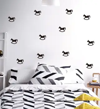 

22pcs/set DIY Rocking Horse Removable Wallpaper decal Wall Stickers Living Room Baby Nursery Bedroom Home Decor