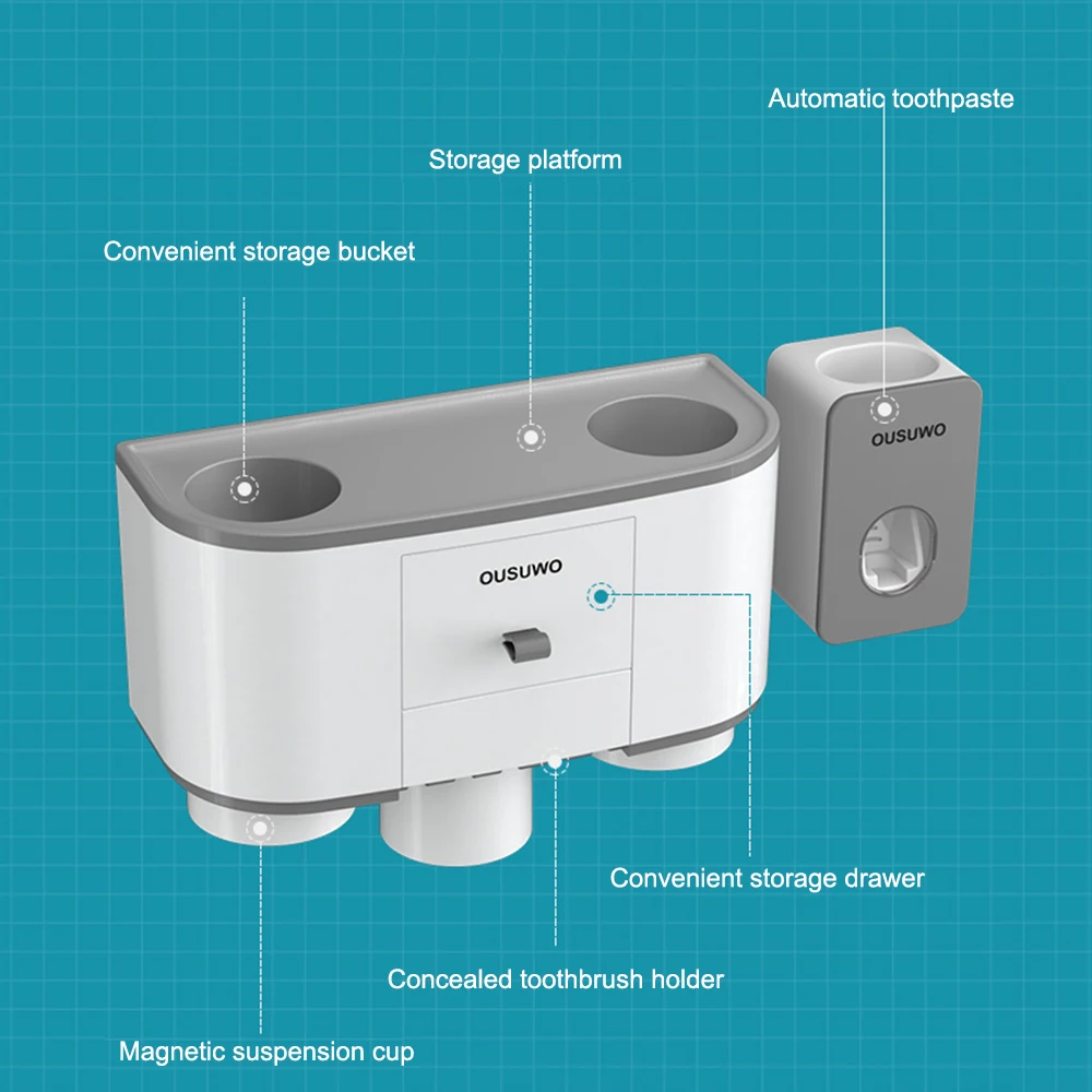 Держатель для зубных щеток, автоматический диспенсер для зубной пасты, соковыжималка для хранения в ванной комнате, настенное крепление, аксессуары для ванной комнаты, держатель для зубной пасты