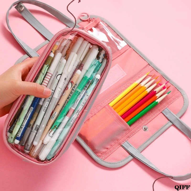 Kawaii Lovely Large Capacity Pencil Case School Supplies Stationery Pen Bag Portable Brushes Pouch Box Student Gifts July 23