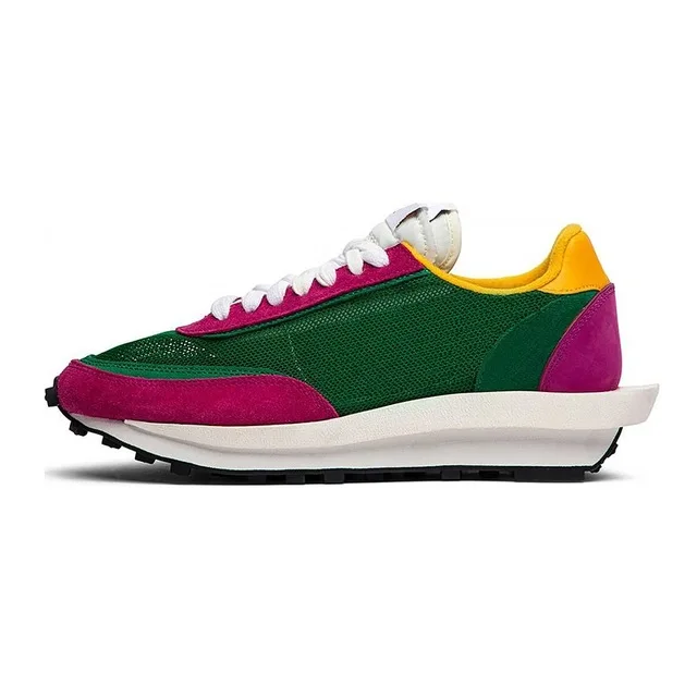 Новинка, sacai ldv ld Вафельные Мужские и женские кроссовки для бега, черные, белые, серые, сосновые, зеленые, Gusto, университетские, синие мужские кроссовки, спортивные кроссовки sneakin