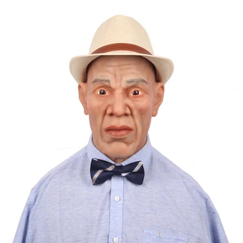

Old Man Silicone Head Mask Handmade Face Full Head Mask Ajusen for Halloween Party Crossdresser Cosplay