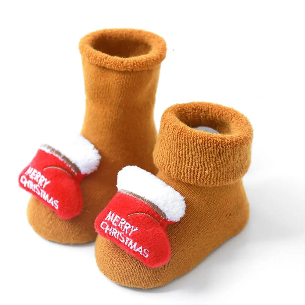 1 пара милых новогодних носков для маленьких мальчиков и девочек, Рождественские Зимние теплые носки с героями мультфильмов