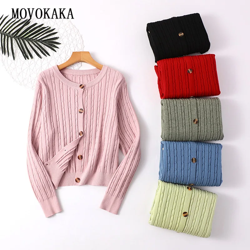 

Fashion Autumn Winter Cardigan Sweater Women knitted Cardigan Women Vintage Sweater Female Button Twist Striped Cardigan Female