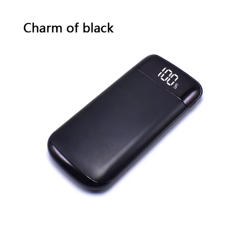 Внешний аккумулятор с двойным USB и ЖК-дисплеем, 20000 мА/ч, внешний аккумулятор, портативный мобильный телефон, зарядная банка для iPhone X, samsung, note 8 - Цвет: Черный